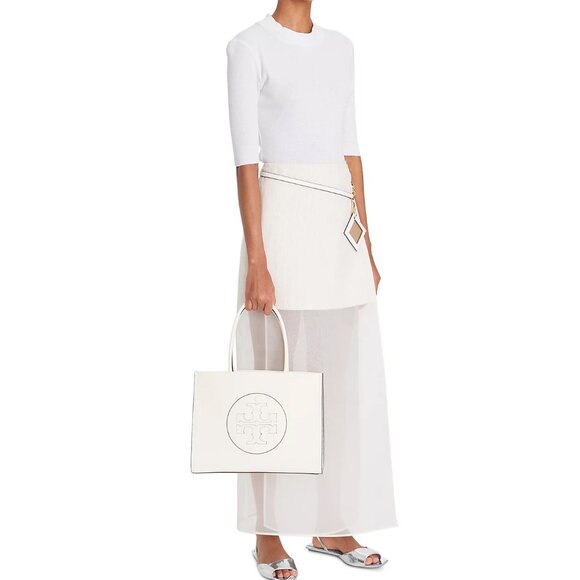 Tory Burch Small Ella Bio Tote – Warm White - Picture 6 of 9